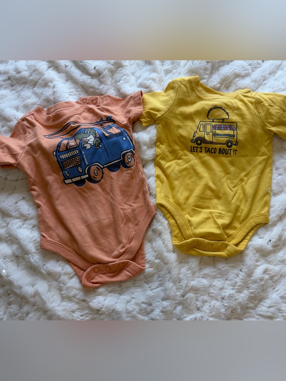 🌮 Garanimals Boys 3-6M Graphic Bodysuits — 2-Pack